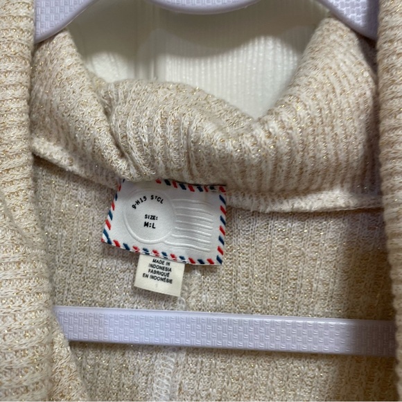 ANTHROPOLOGIE Postmark Orley Ruffled Cowlneck Ivory M/ L - Picture 6 of 11